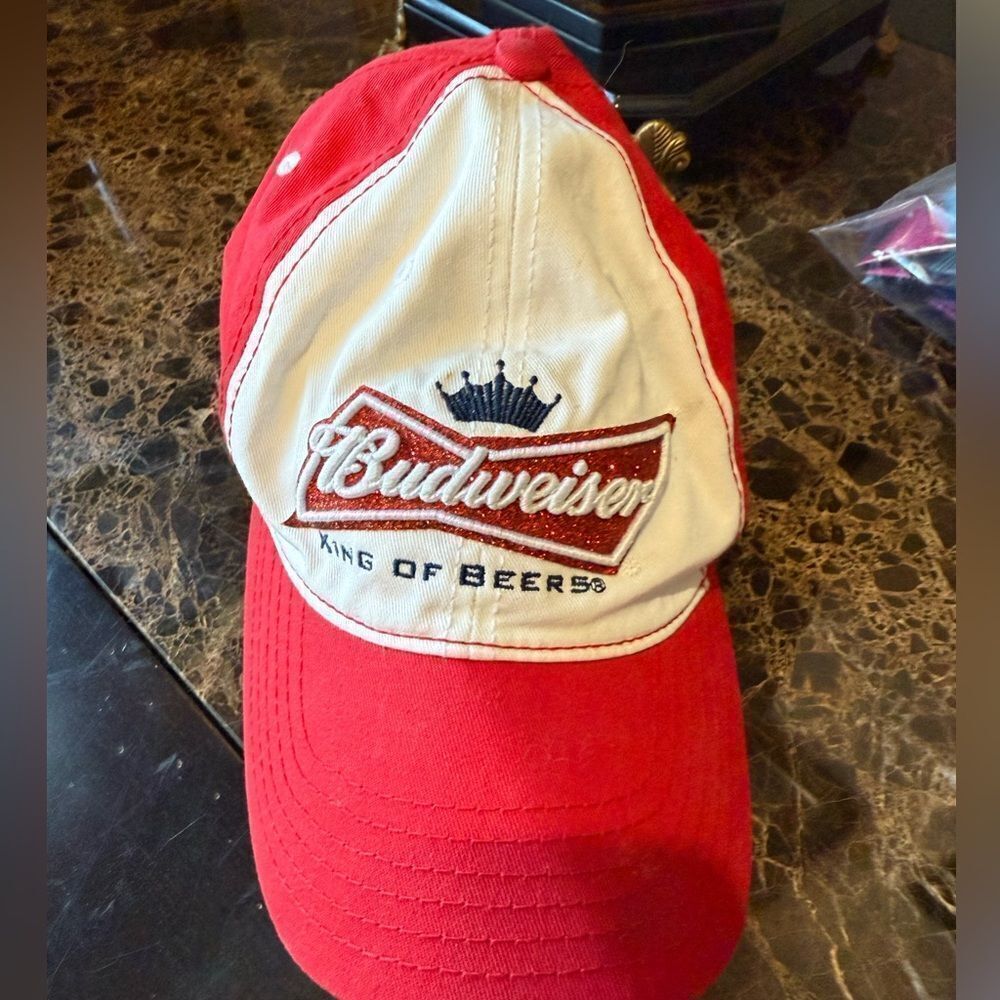 Budweiser Red Hat with White Lining